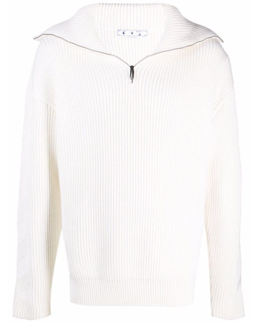 Off-White zipped rib knitted jumper