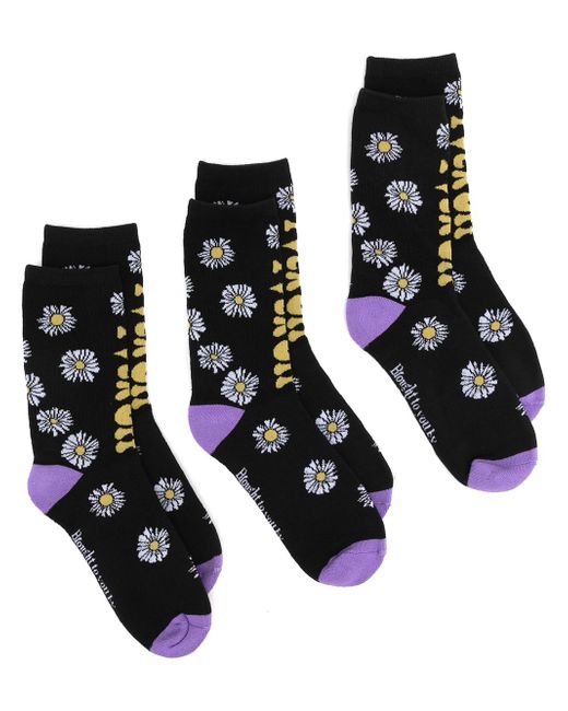Natasha Zinko slogan-floral knit socks