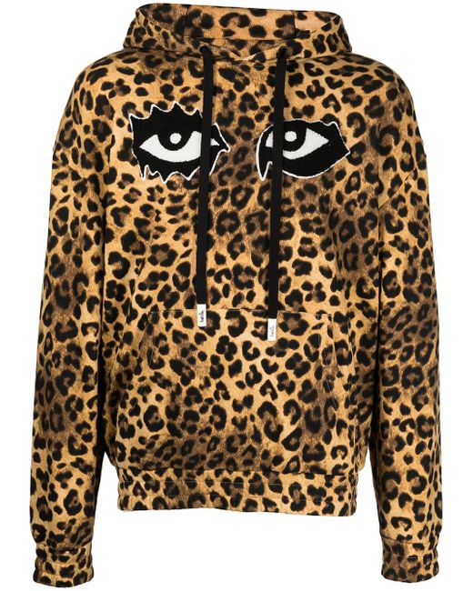 Haculla eye-print leopard print hoodie