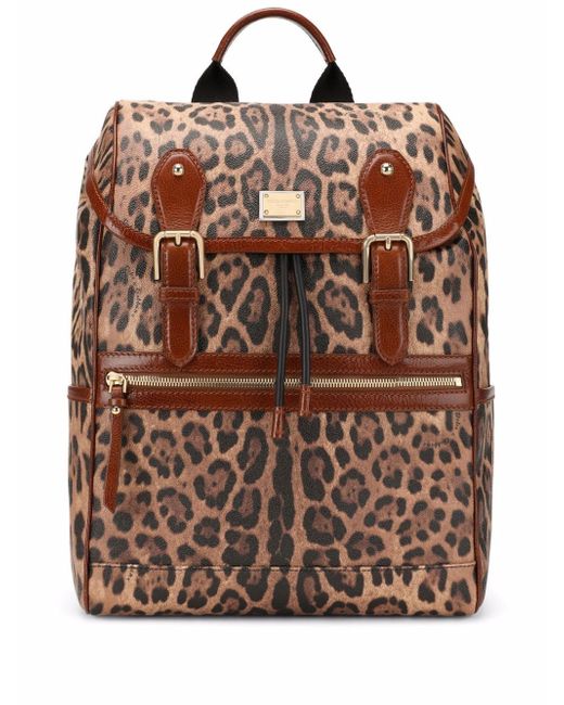 Dolce & Gabbana leopard print leather backpack