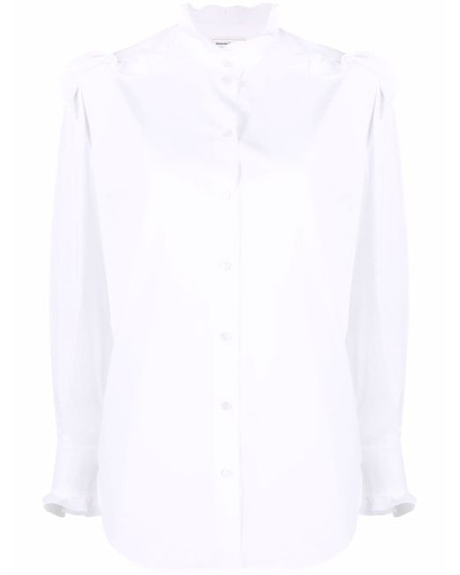 Alexander McQueen ruffle-collar cotton long-sleeve top