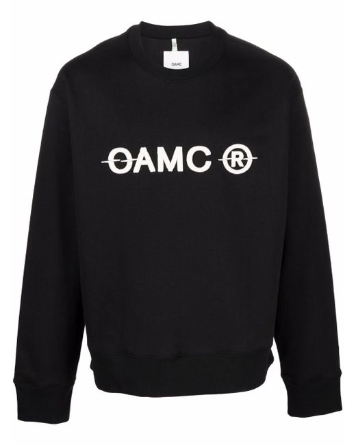 Oamc logo-print crew neck jumper