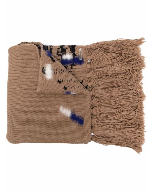 Les Hommes textured-finish virgin wool scarf