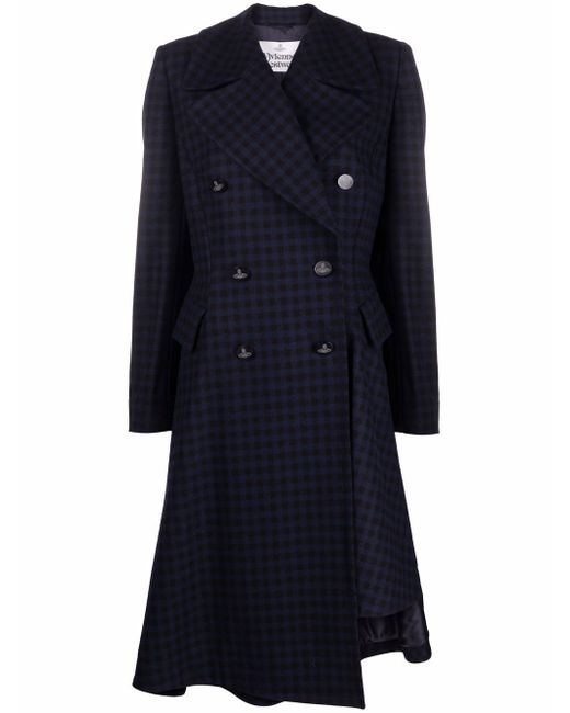 Vivienne Westwood Nutmeg checked asymmetric coat