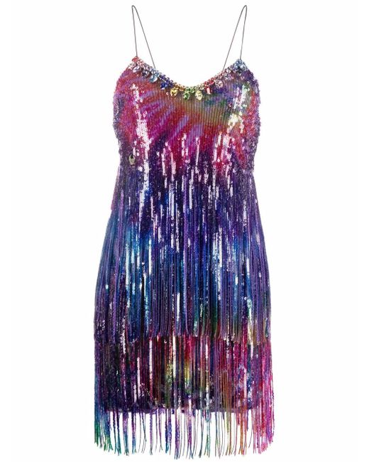 Philipp Plein tie-dye print fringed dress