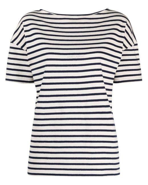 Saint Laurent horizontal-stripe short-sleeve T-shirt