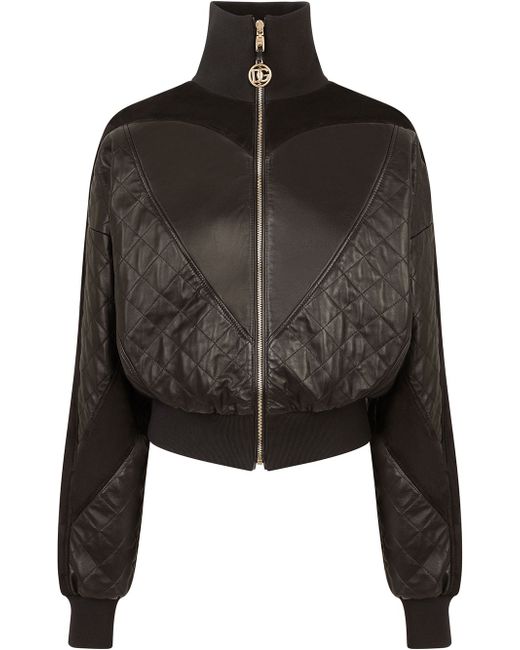 Dolce & Gabbana quilted high-neck bomber jacket