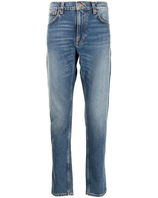 Nudie Jeans Lean Dean mid-rise straight-leg jeans