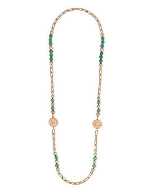 Dolce & Gabbana beaded logo charm necklace