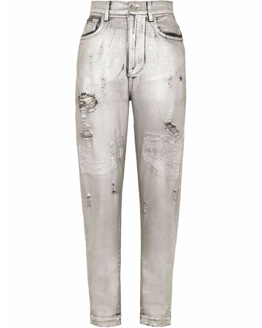 Dolce & Gabbana ripped-detail denim jeans