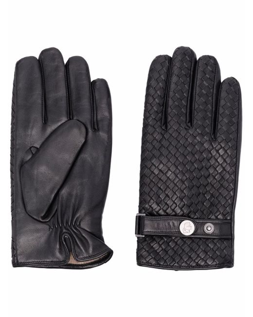 Karl Lagerfeld woven leather gloves