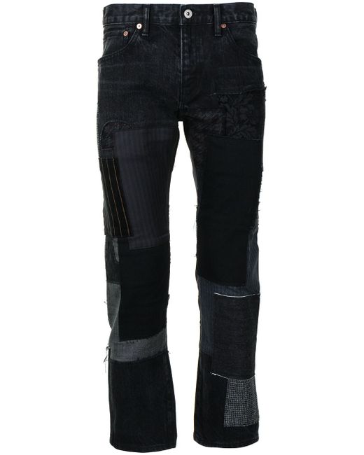 Junya Watanabe patchwork-design cropped jeans