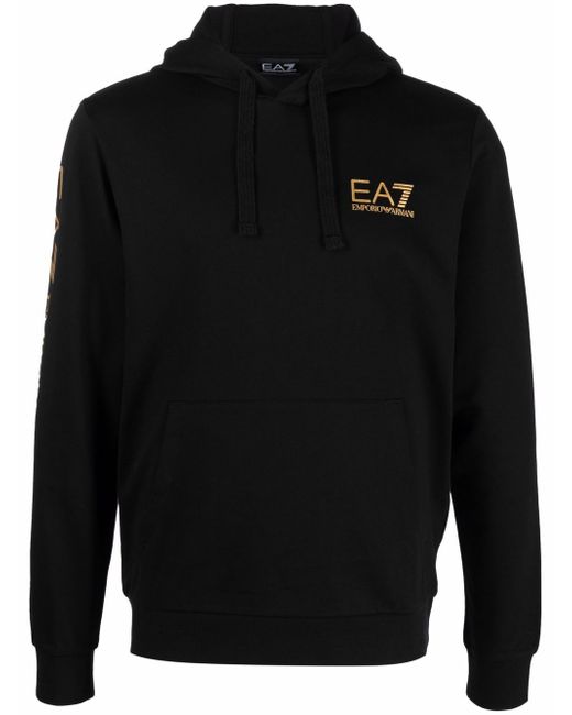 Ea7 logo-print hoodie