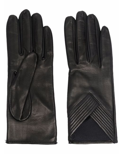 Manokhi ribbed-detail leather gloves