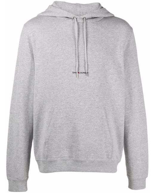 Saint Laurent logo-print drawstring hoodie