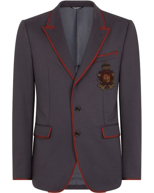 Dolce & Gabbana virgin wool-blend patch-detail blazer
