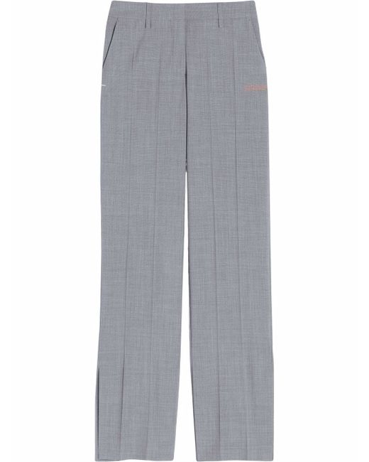 Off-White pressed-crease straight-leg trousers