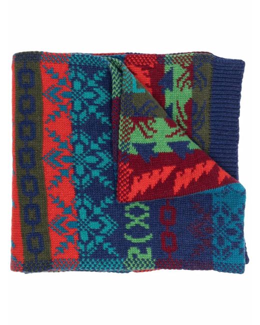 Diesel Aztec-print knitted scarf