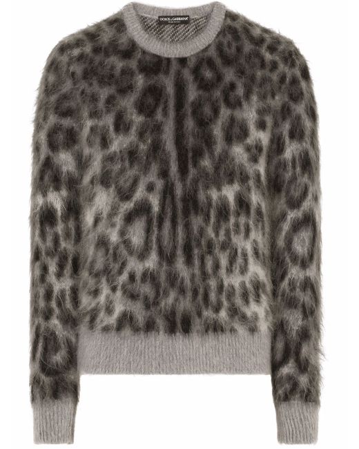 Dolce & Gabbana leopard-print mohair-wool jumper