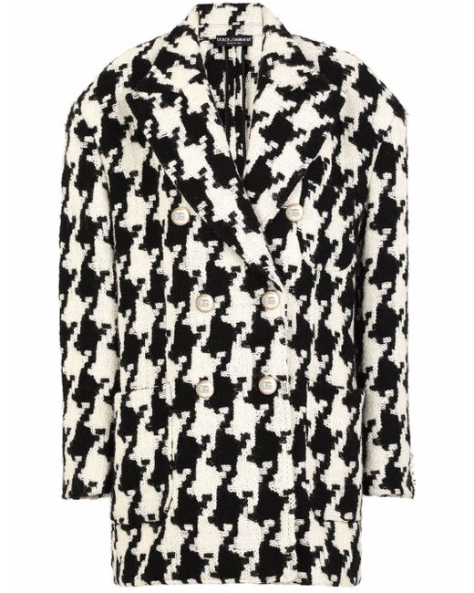 Dolce & Gabbana houndstooth wool-blend coat