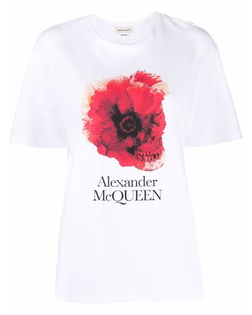 Alexander McQueen skull floral-print short-sleeve T-shirt