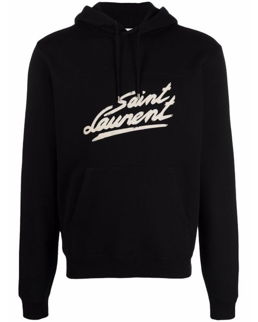 Saint Laurent logo-print cotton hoodie