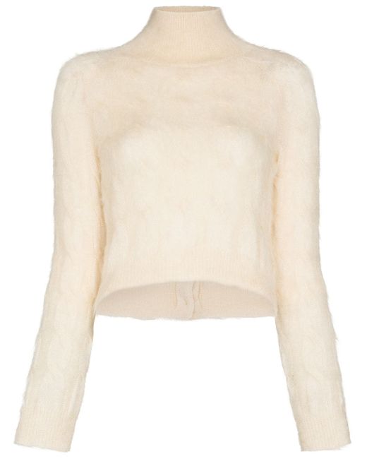 Paco Rabanne cable-knit mock neck jumper