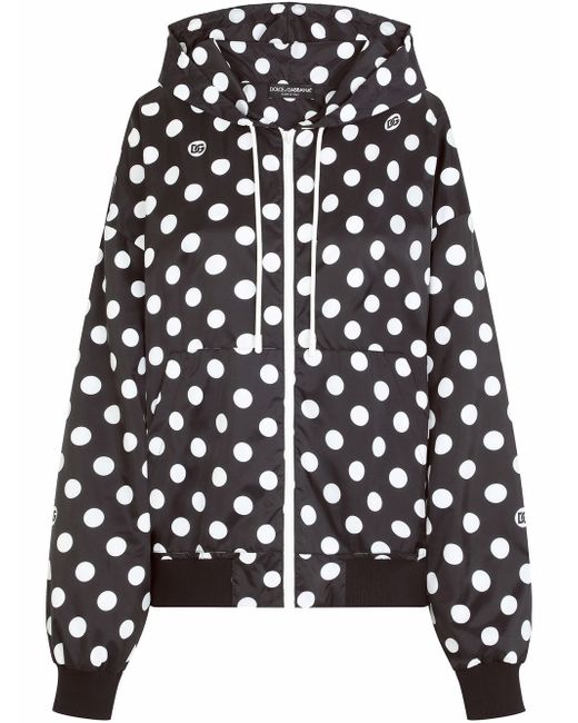 Dolce & Gabbana polka dot-print oversized track jacket