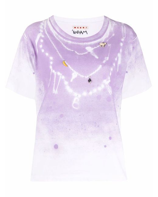 Marni spray painted embellished T-shirt