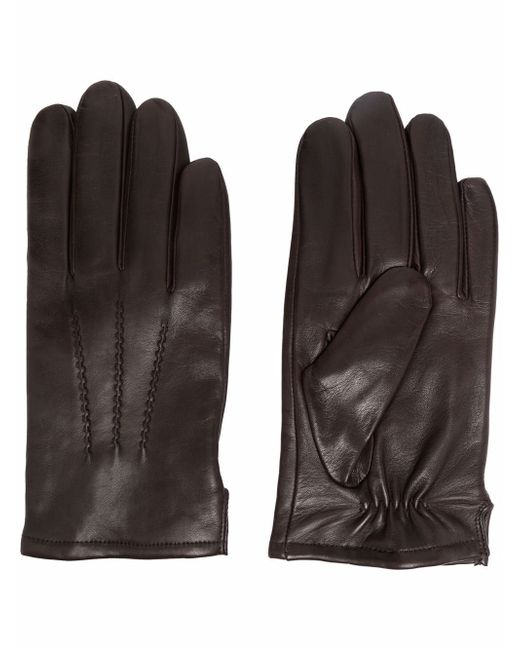 Karl Lagerfeld tonal-stitching leather gloves