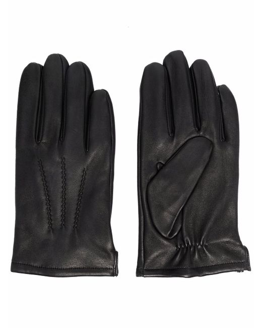 Karl Lagerfeld tonal-stitching leather gloves