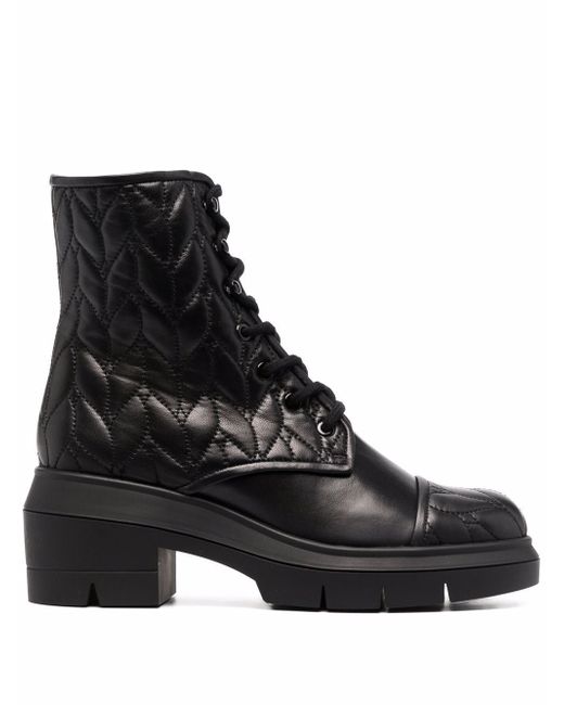 Stuart Weitzman quilted leather ankle boots