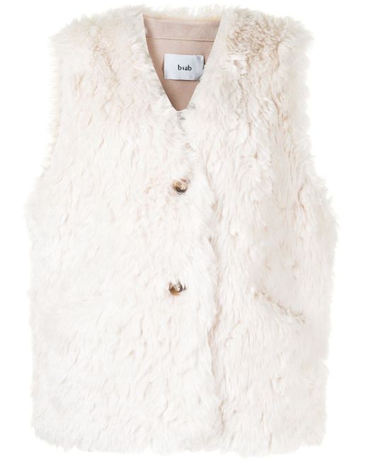 b+ab faux-fur detail sleeveless coat