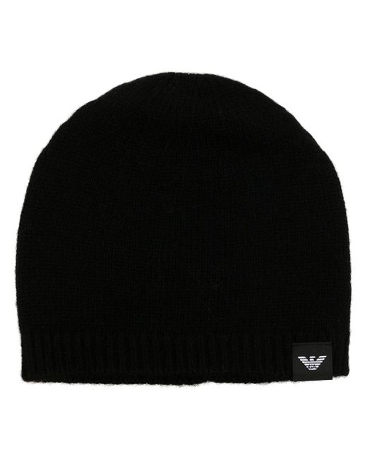 Emporio Armani logo-patch knitted beanie