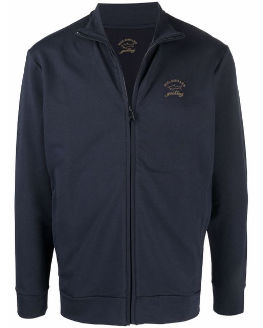 Paul & Shark logo-print zip-up sweatshirt