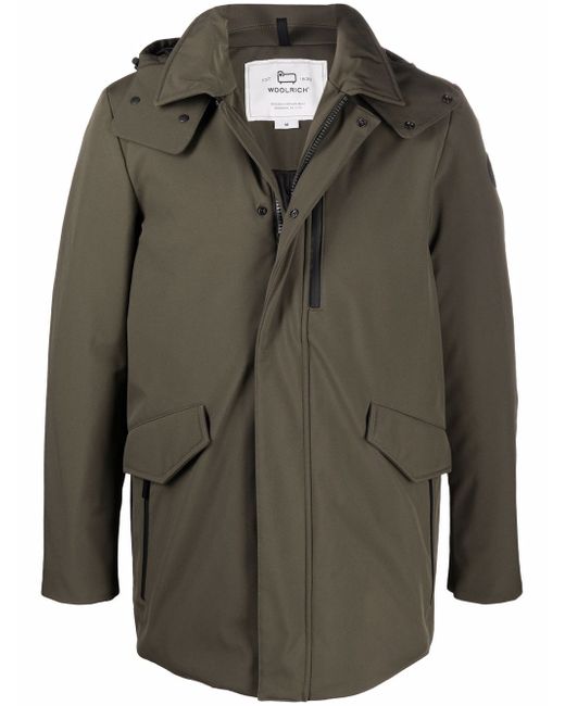 Woolrich hooded mid-length coat