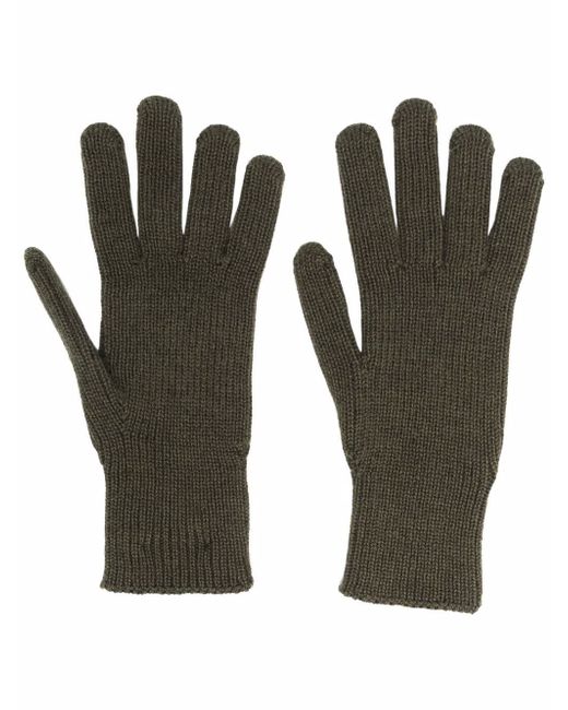 Moncler logo patch knitted gloves