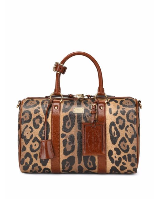 Dolce & Gabbana leopard-print leather tote bag