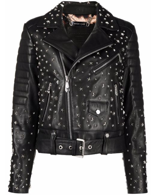 Philipp Plein star-studded biker jacket