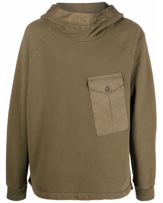 Ten C pocket-detail long-sleeve hoodie