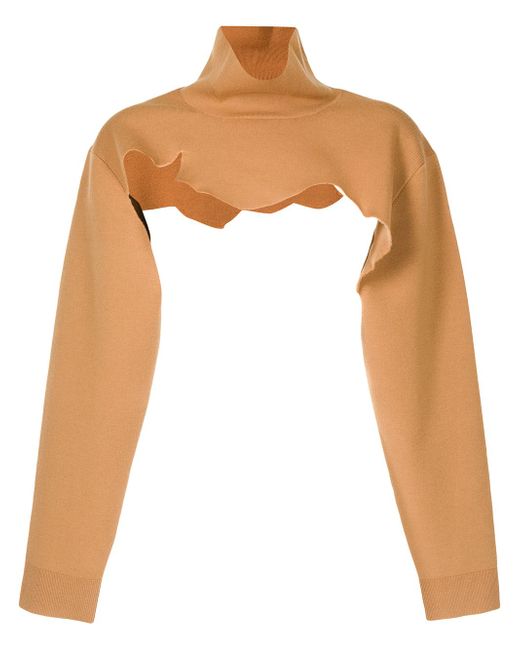 Tibi distressed-effect roll-neck knitted top