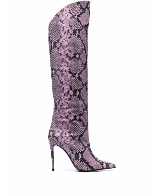 Giuliano Galiano knee-high snakeskin-print boots