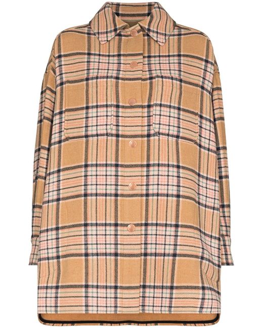 See by Chloé check-pattern oversized shirt coat