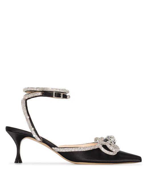 Mach & Mach Double Bow crystal-embellished 65mm pumps