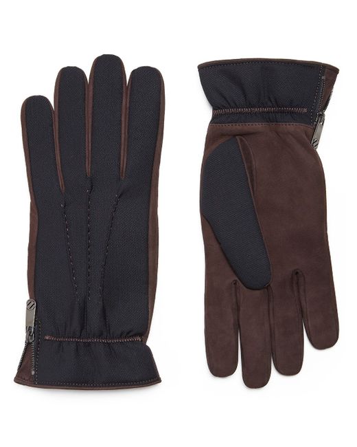 Ermenegildo Zegna short contrast-panel gloves