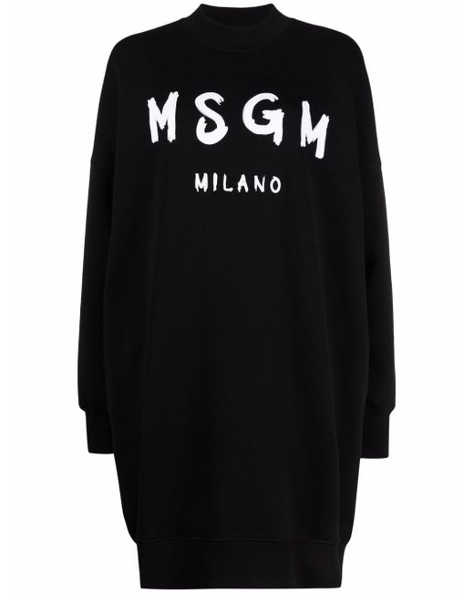 Msgm brushstroke-logo sweatshirt dress