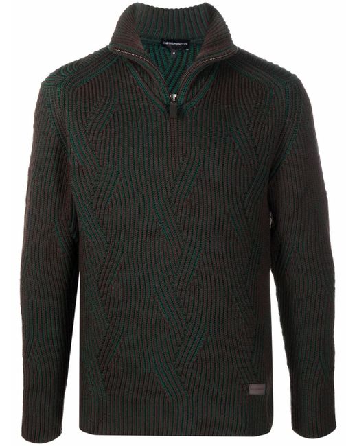 Emporio Armani half-zip knit jumper