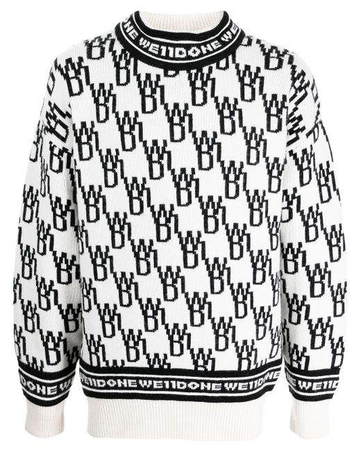 We11done all-over logo-knit jumper