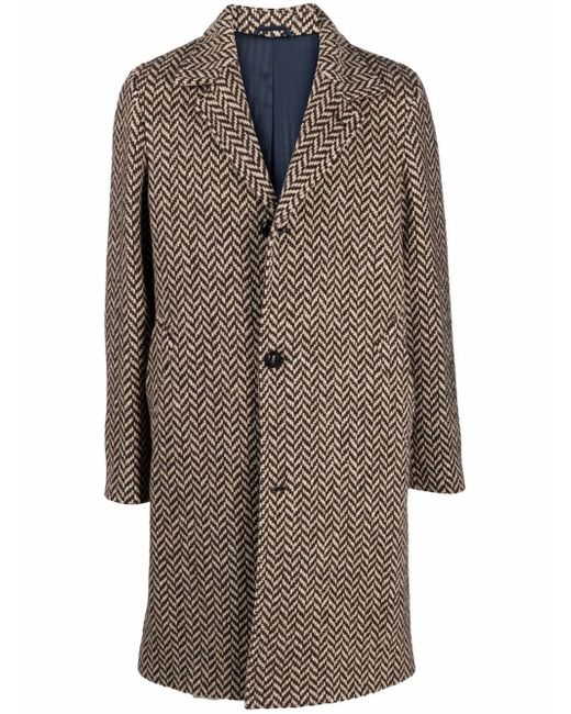 Mp Massimo Piombo chevron pattern single breasted coat