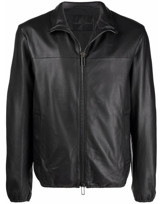 Emporio Armani zipped leather jacket